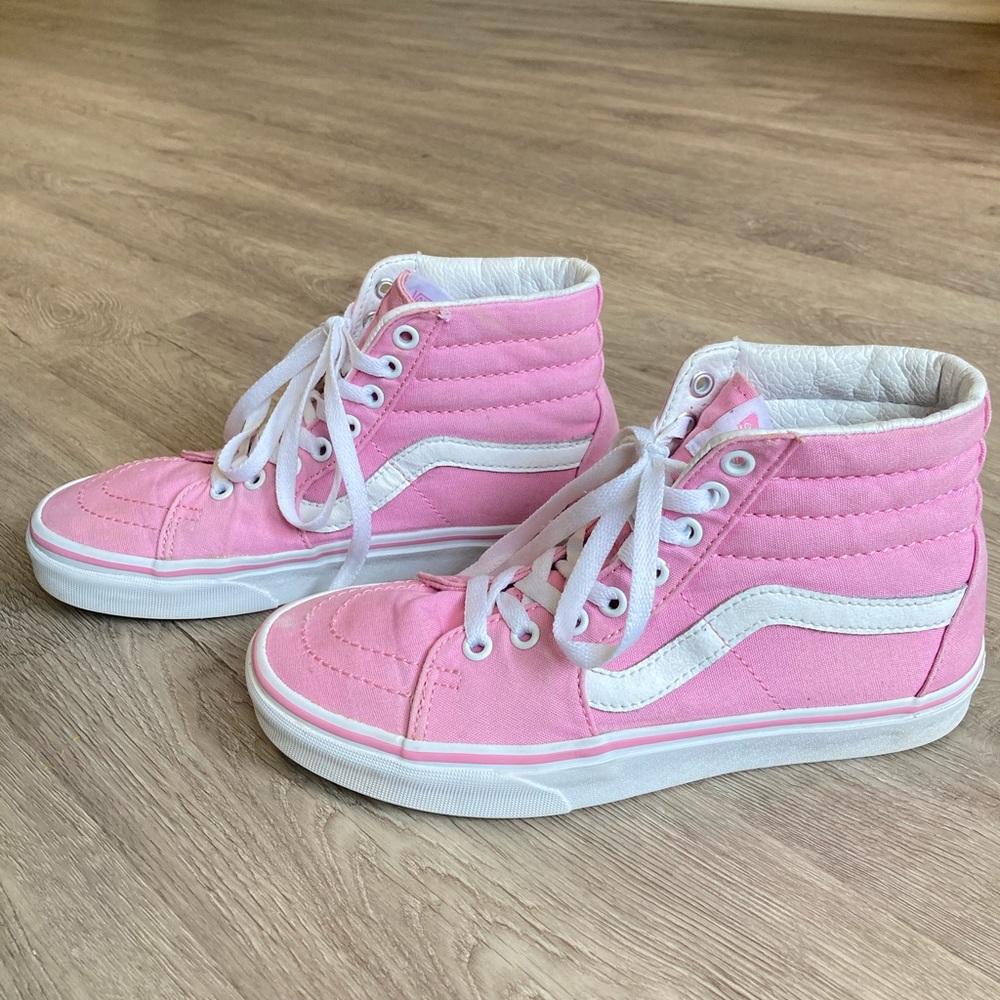 Vans Sk8 Hi Skate High Top Canvas Sneakers Prism Pink M 6/ W 7.5